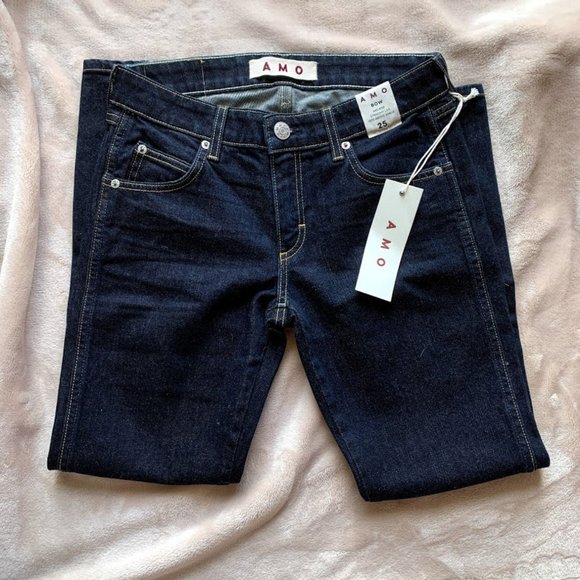 NWT AMO Bow Jeans in Soft Raw - Picture 2 of 7